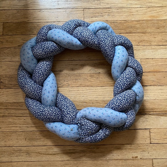 Vintage Braided Floral Fabric Wreath